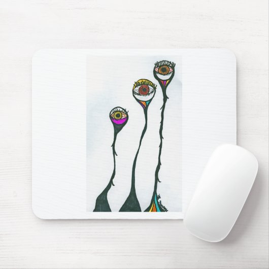 Wachsame Augen, wer passt Sie auf? Surrealistisch Mousepad (Mit Mouse)