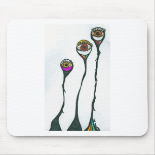 Wachsame Augen, wer passt Sie auf? Surrealistisch Mousepad