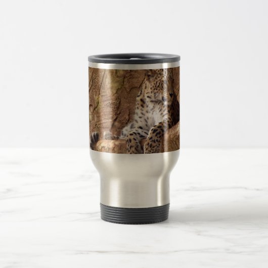 Wachsame Leopard-Reise-Tasse Reisebecher (Mittel)
