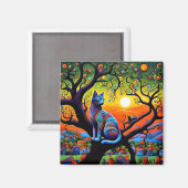 Wachsamer Kater Magnet (Vorderseite/Rückseite)