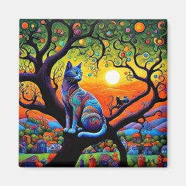 Wachsamer Kater Magnet