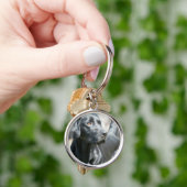 Wachsamer schwarzer Labrador-Schlüsselanhänger Schlüsselanhänger (Hand)