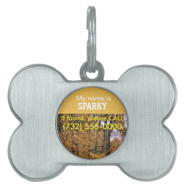 Wachsamer Umbau-Herbstlaub Haustier Identifikation Tiermarke (Vorderseite)