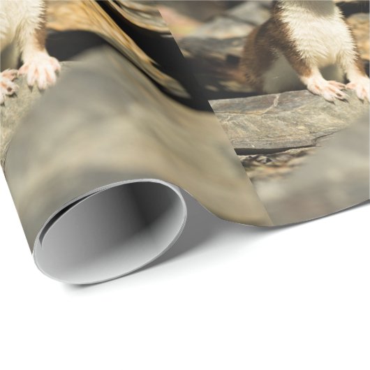 Wachsamer Weasel Geschenkpapier (Rolleneckpunkt)