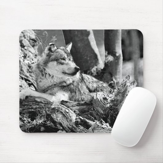 wachsamer Wolf Mousepad (Mit Mouse)