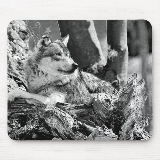 wachsamer Wolf Mousepad (Vorne)