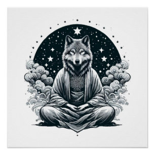 Wachsamer Wolf Poster