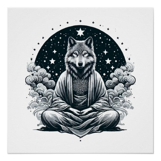Wachsamer Wolf Poster (Vorderseite)