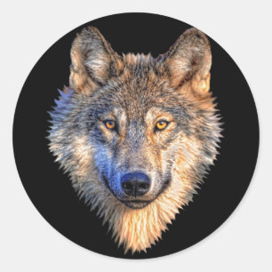 Wachsamer Wolf Runder Aufkleber