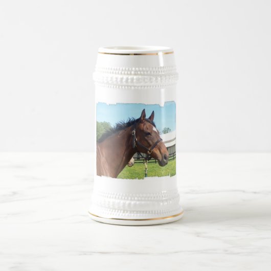 Wachsames arabisches Pferdebier Stein Bierglas (Mittel)