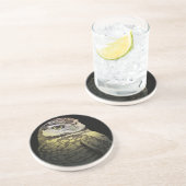 Wachsames digitales Owl Sandstein Untersetzer (Seite)