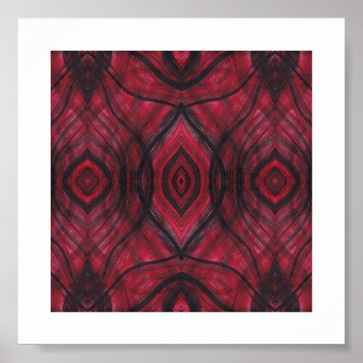 Wachsamkeit Rote Abstrakte Aquarell-Kunst Poster (Vorne)