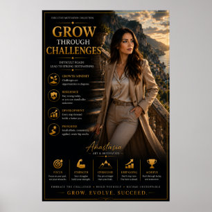 Wachse durch Herausforderungen – Motivationsposter Poster