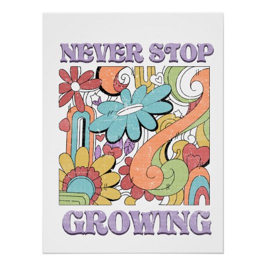 Wachse immer weiter Retro Poster (Vorderseite)