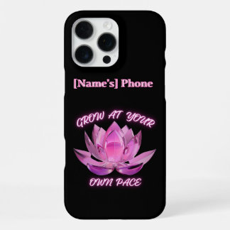 Wachse in deinem eigenen Tempo Pink Lotus Glow iPhone 16 Pro Max Hülle