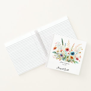 Wachse in Gnade floral personalisiert Notizblock