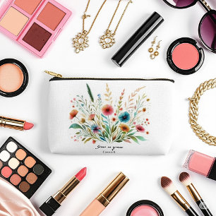 Wachse in Gnade florale personalisiert Zubehörtasche