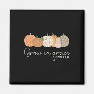 Wachse in Gnade Kürbisse Herbst Thanksgiving Chris Magnet