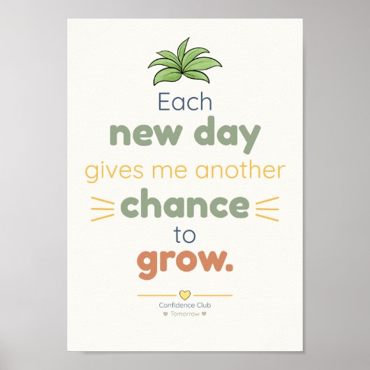 Wachse | Kinder-Affirmationsposter Poster (Vorne)