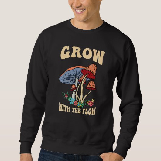 Wachse mit dem Flow Magic Psilocybin Pilze Vint Sweatshirt (Vorderseite)