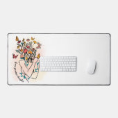 Wachse positive Gedanken. Personalisierbar Schreibtischunterlage (Tastatur & Maus)