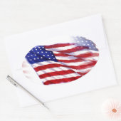 Wachsen der US-Flagge Ovaler Aufkleber (Umschlag)