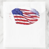 Wachsen der US-Flagge Ovaler Aufkleber (Tasche)