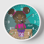 Wachsen | Girl Green Personalisiert Wall Clock Uhr (Vorderseite)