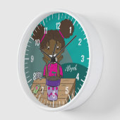 Wachsen | Girl Green Personalisiert Wall Clock Uhr (Winkel)