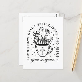 Wachsen in Graukaffee Jesus Christliche Zitate Postkarte