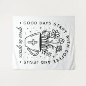 Wachsen in Graukaffee Jesus zitiert Wandteppich (Vorderseite (Horizontal))