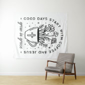 Wachsen in Graukaffee Jesus zitiert Wandteppich (Beispiel (Horizontal))