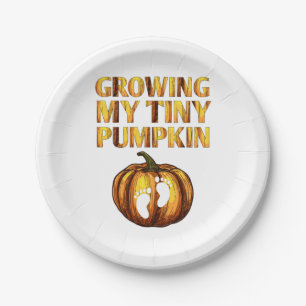 Wachsen meiner winzigen Kürbis-Erntedank-Schwange Pappteller