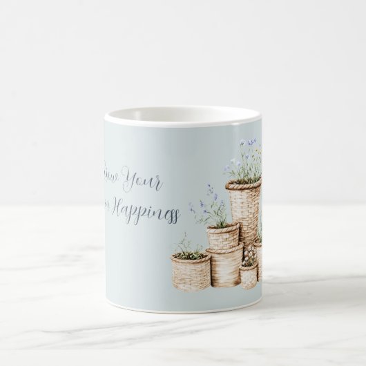 Wachsen Sie Ihr eigenes Glück Floral Kaffeetasse (Mittel)