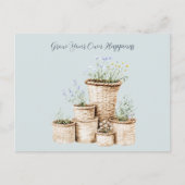 Wachsen Sie Ihr eigenes Glück Floral Postkarte (Vorderseite)