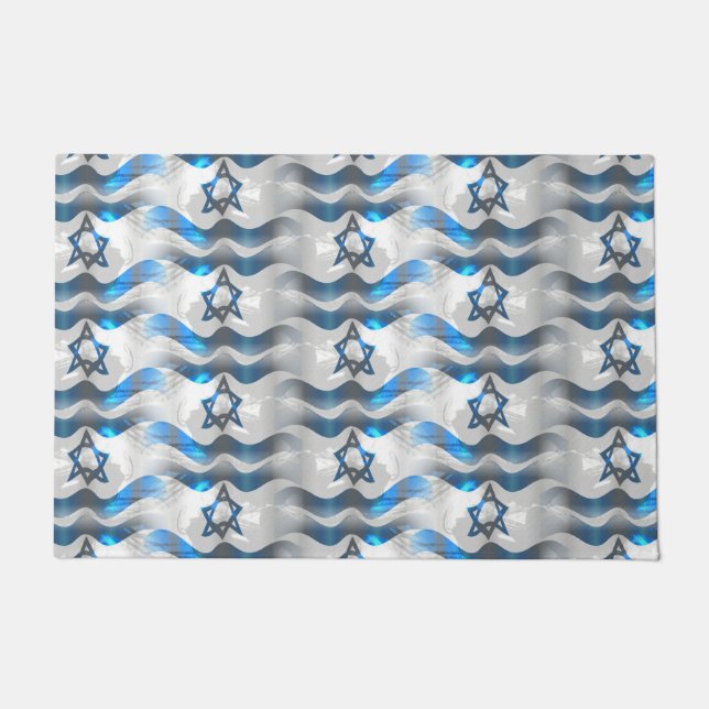 Wachsen Sie Ihre israelische Flagge Fußmatte (Vorderseite)