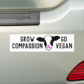 Wachsen Sie Mitleid - gehen Sie vegan - Baby-Kuh Autoaufkleber (Auf Auto)