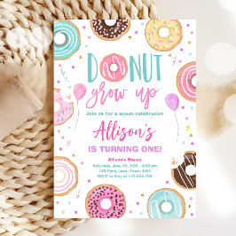 Wachsen Sie Wasserfarbe unser süßes Mädchen Geburt Einladung