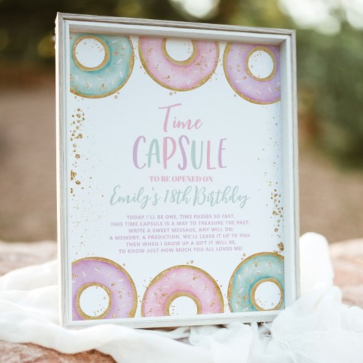 Wachsen Sie zum Geburtstag Zeit Kapsel Poster Aqua