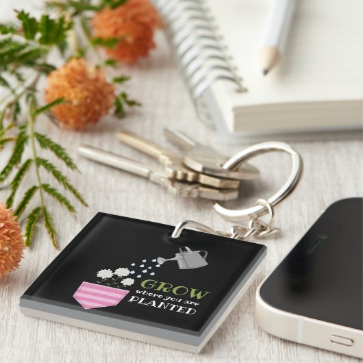 Wachsen, wo man Tascheninspektion gepflanzt wird Schlüsselanhänger (Vorderseite rechts)