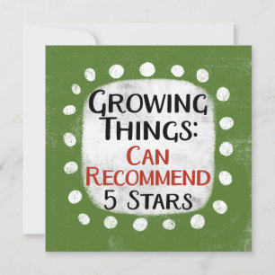 Wachsende Dinge Grußkarte für Gartenarbeit Karte