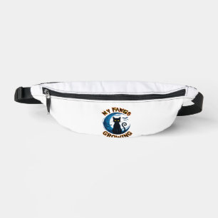 Wachsende Fangzähne Halloween-Schwarze Katze Blaue Bauchtasche