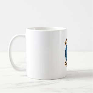 Wachsende Fangzähne Halloween-Schwarze Katze Blaue Kaffeetasse