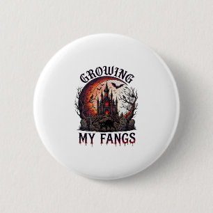 Wachsende Fangzähne Halloween Verlassenes Schloss  Button