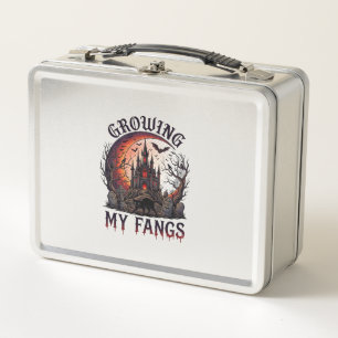 Wachsende Fangzähne Halloween Verlassenes Schloss  Metall Brotdose