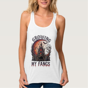 Wachsende Fangzähne Halloween Verlassenes Schloss Tank Top