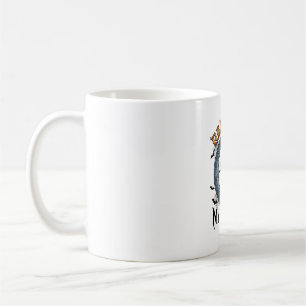 Wachsende Fangzähne schwarze Katze Halbmond Fleder Kaffeetasse