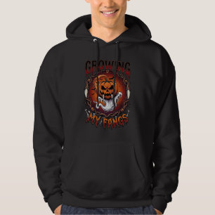 Wachsende Fangzähne Vampir Kürbis Geist Fledermäus Hoodie