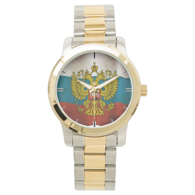Wachsende Flagge Russlands Armbanduhr (Vorderseite)
