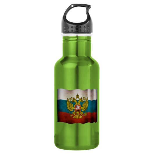 Wachsende Flagge Russlands Edelstahlflasche (Vorderseite)